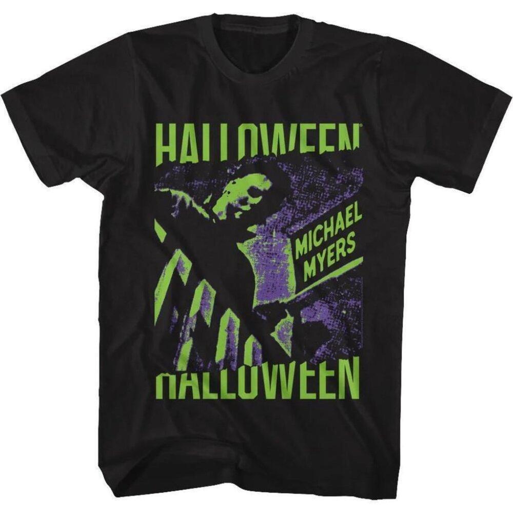 Michael Myers Neon Boogeyman Halloween Horror Fan T Shirt 159